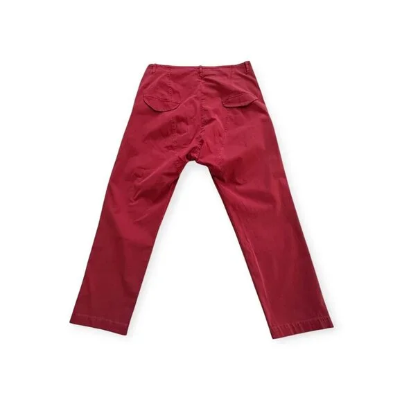 Nili Lotan Paris Drop Crotch Cropped Pants, ‎ Size 10, Red - Picture 6 of 12